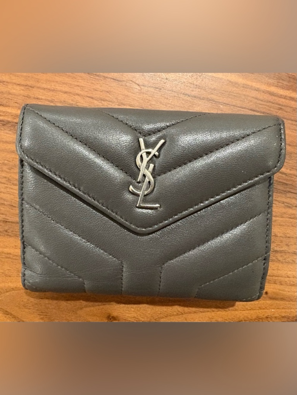 Saint Laurent Paris YSL Logo Bifold Wallet with Stitching